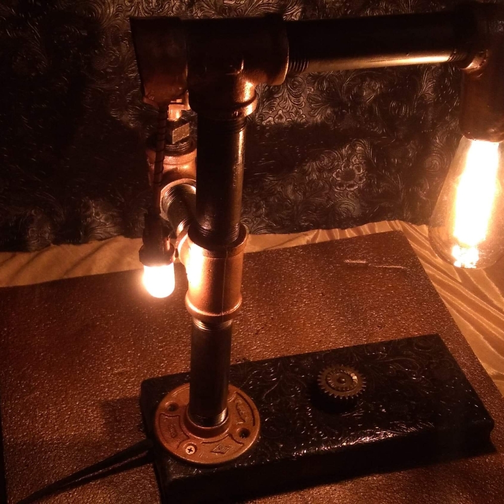 Steampunk/Industrial style table lamp